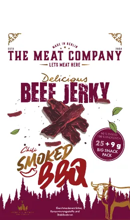 Delicious Beef Jerky – Smoked BBQ Verpackung